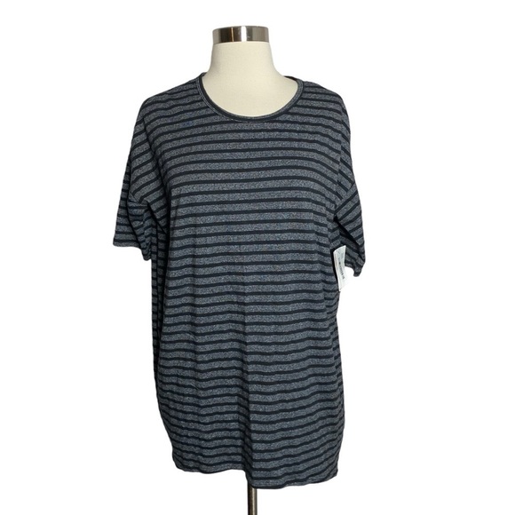 Lularoe Irma Gray Black Striped Tunic Top - Picture 1 of 4